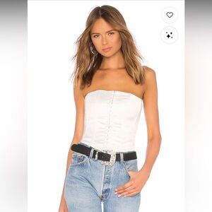 White Satin Corset Top GUIZIO